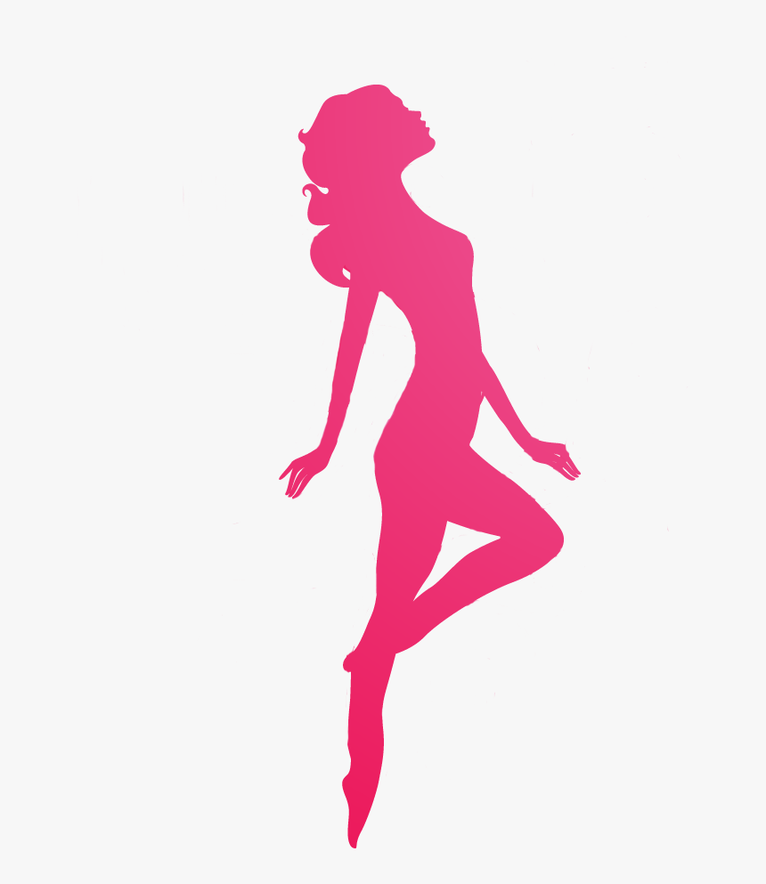 Silhouette Female Woman - Woman Pink Silhouette Png, Transparent Png, Free Download