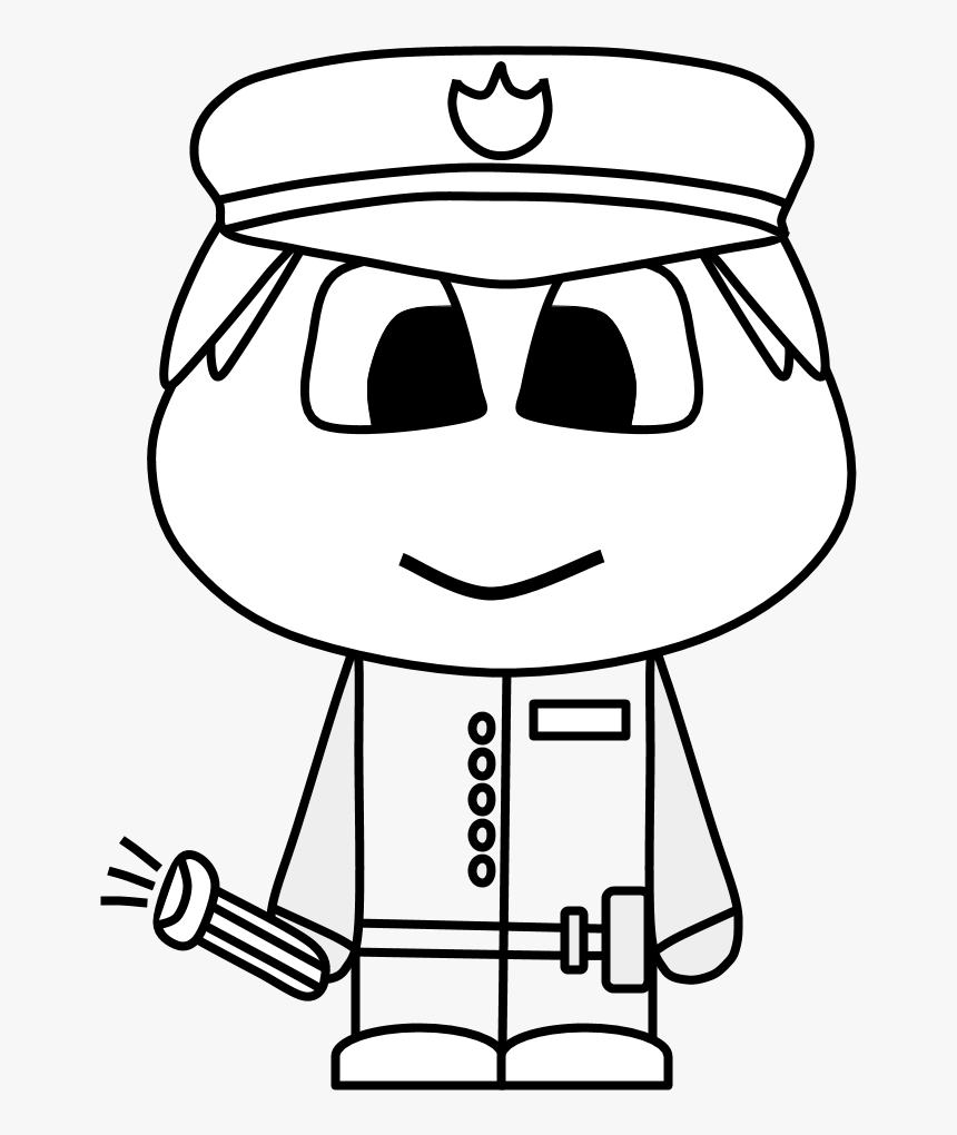Policeman, Shield, Flashlight, Big Eyes, Cartoon Person, - Person With Stitches Cartoon, HD Png Download, Free Download