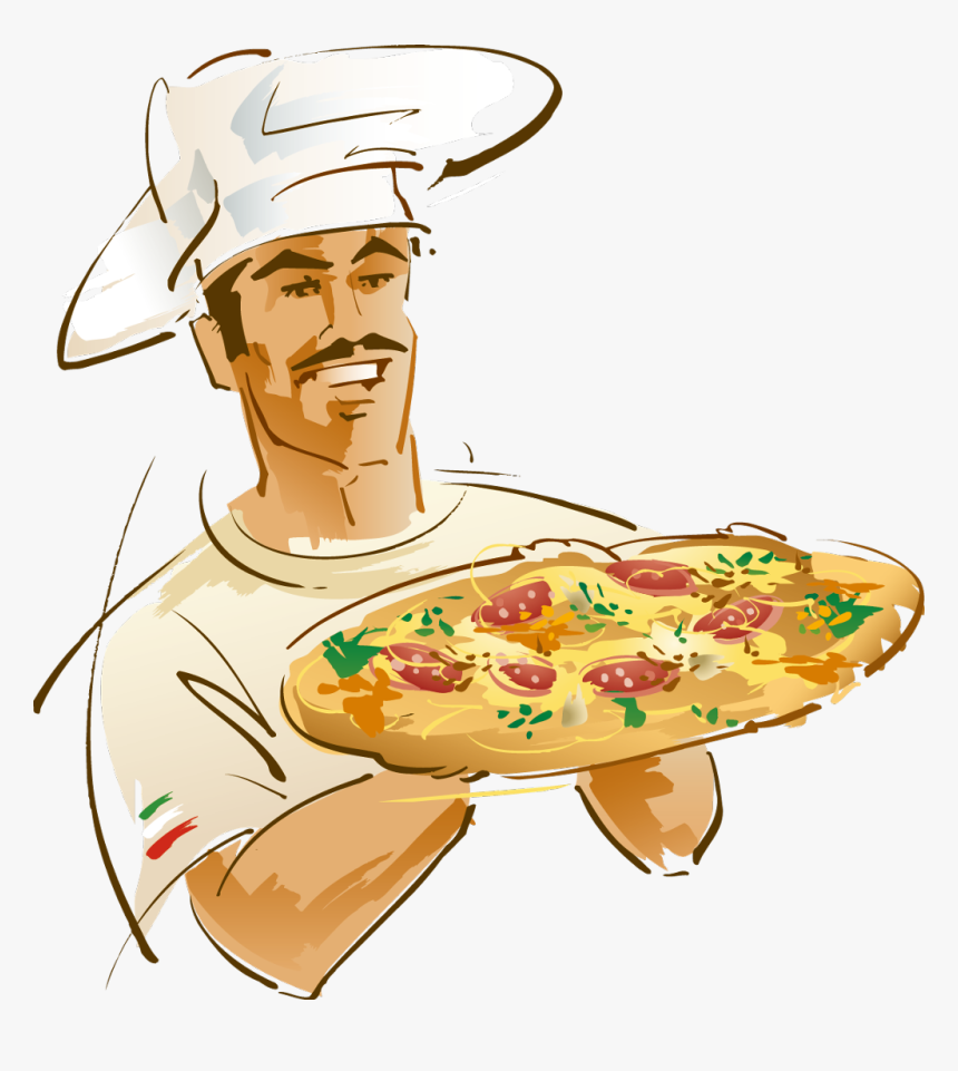 Transparent Pizza Sauce Clipart - Pizza Chef Clipart, HD Png Download, Free Download