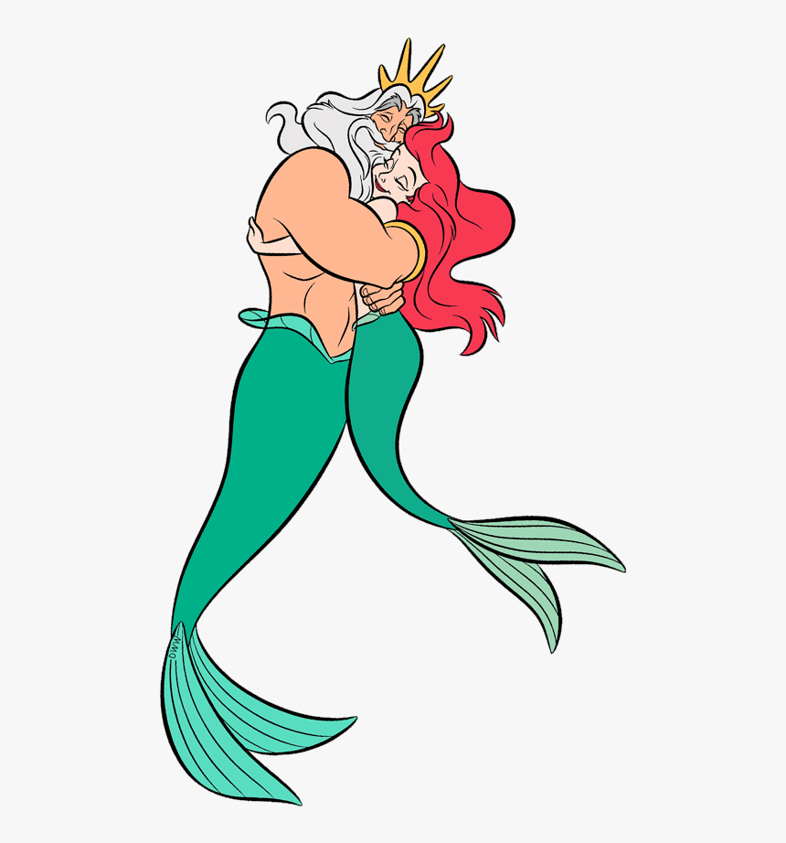 Ariels Sisters Clipart - King Triton Hugs Ariel, HD Png Download, Free Download