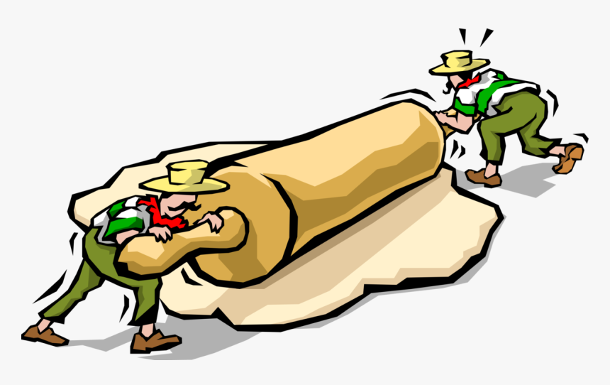 Vector Illustration Of Italian Cuisine Chefs Roll Out - Cartoon, HD Png Download, Free Download