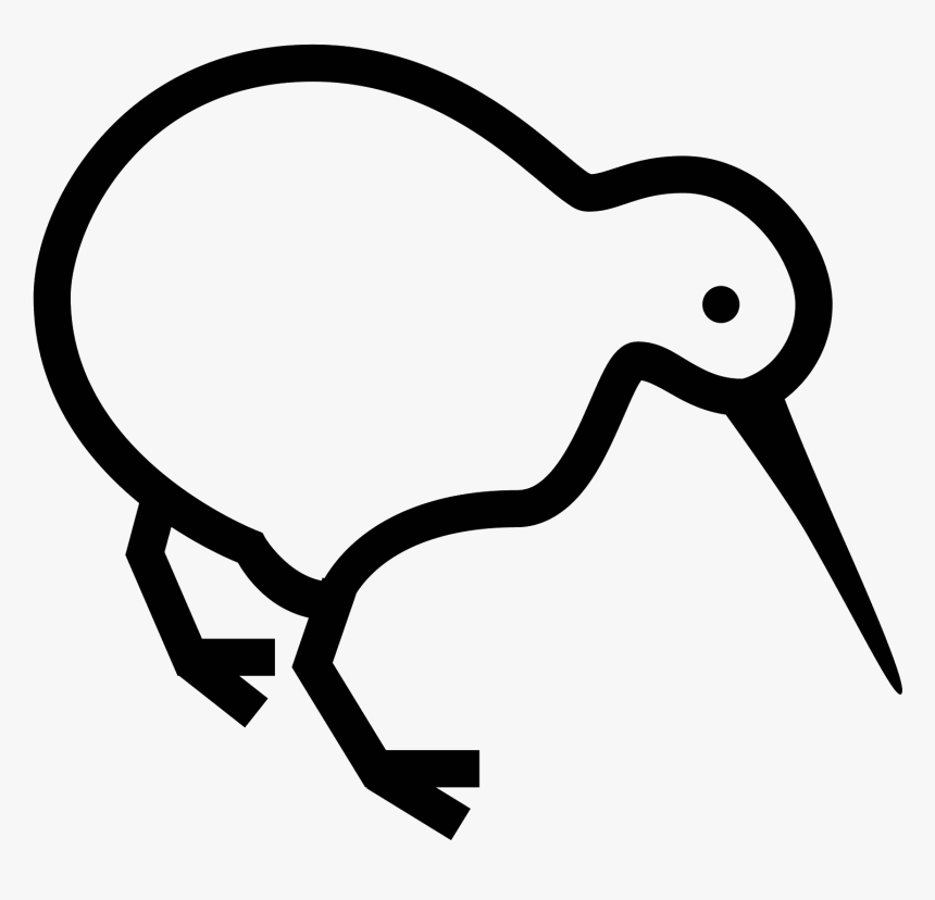 Line Art,bird,coloring Book,beak,clip Art - Kiwi Bird Black And White, HD Png Download, Free Download