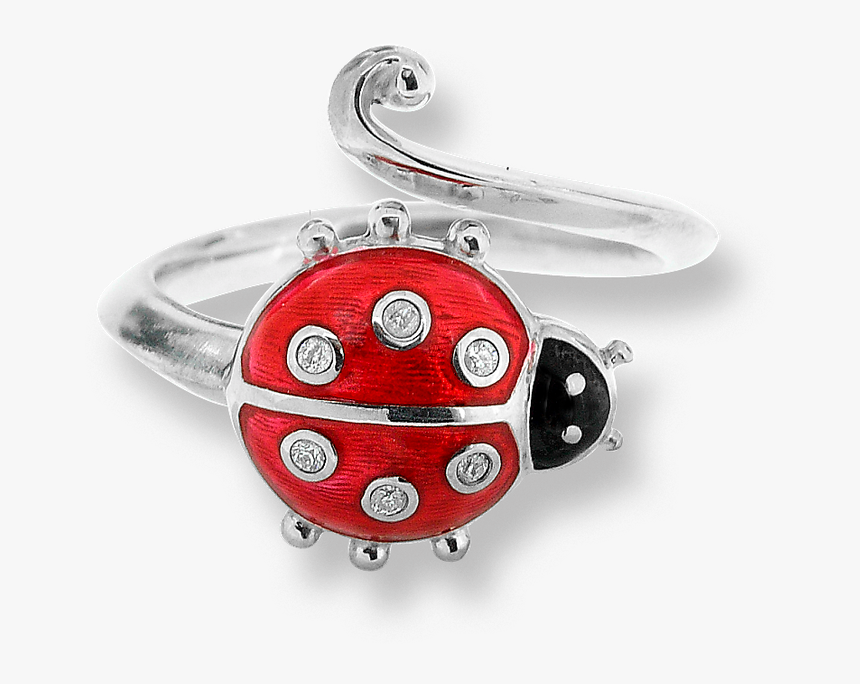 Nicole Barr Designs Sterling Silver Ladybug Ring-red - Locket, HD Png Download, Free Download