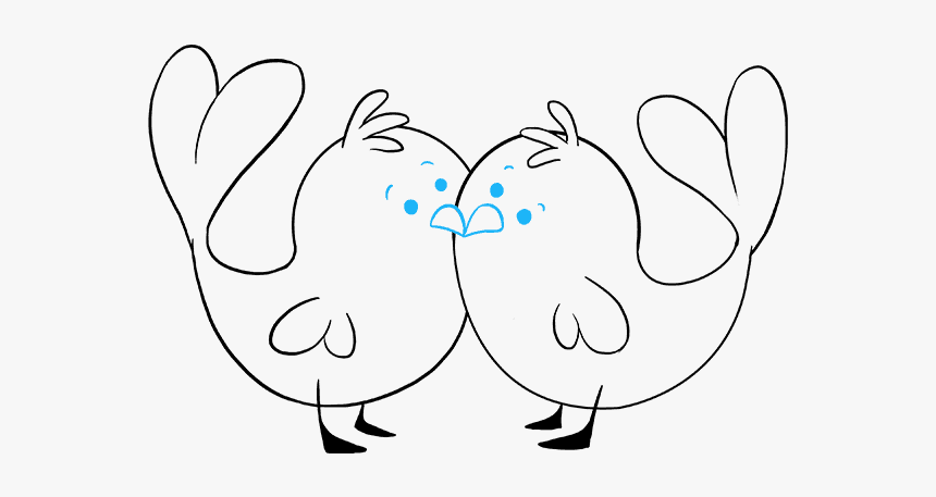 How To Draw Love Birds - Line Art, HD Png Download, Free Download