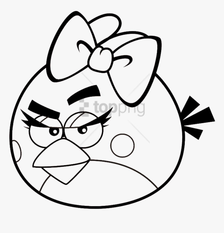 Free Png Download Girl Angry Birds Coloring Pages Png - Gree Angry Birds Drawing, Transparent Png, Free Download