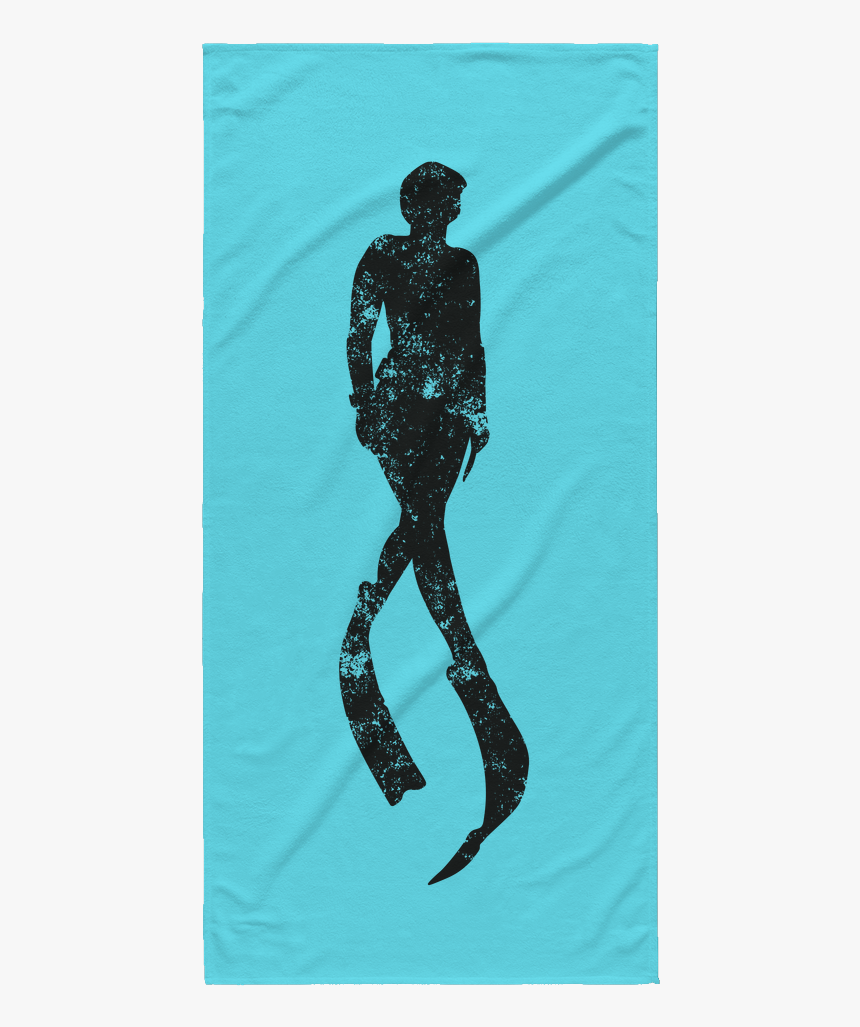 Freediver Silhouette Beach Towel - Freediving, HD Png Download, Free Download