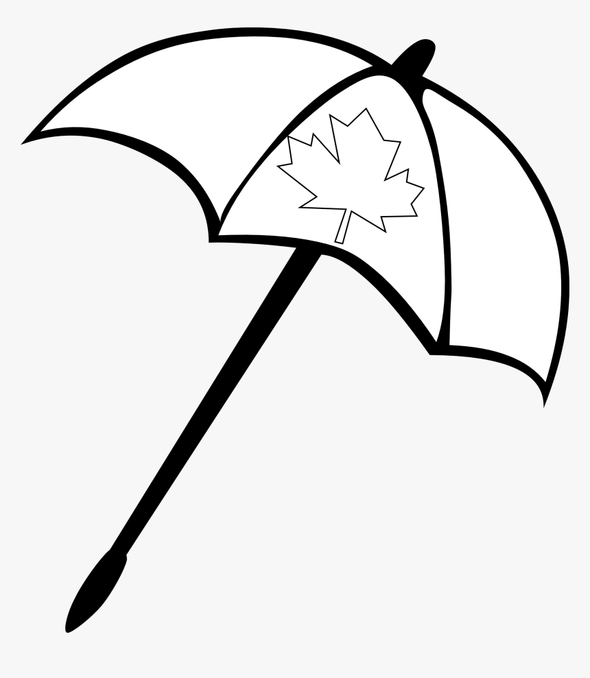 Beach Umbrella Clipart Black White, HD Png Download, Free Download