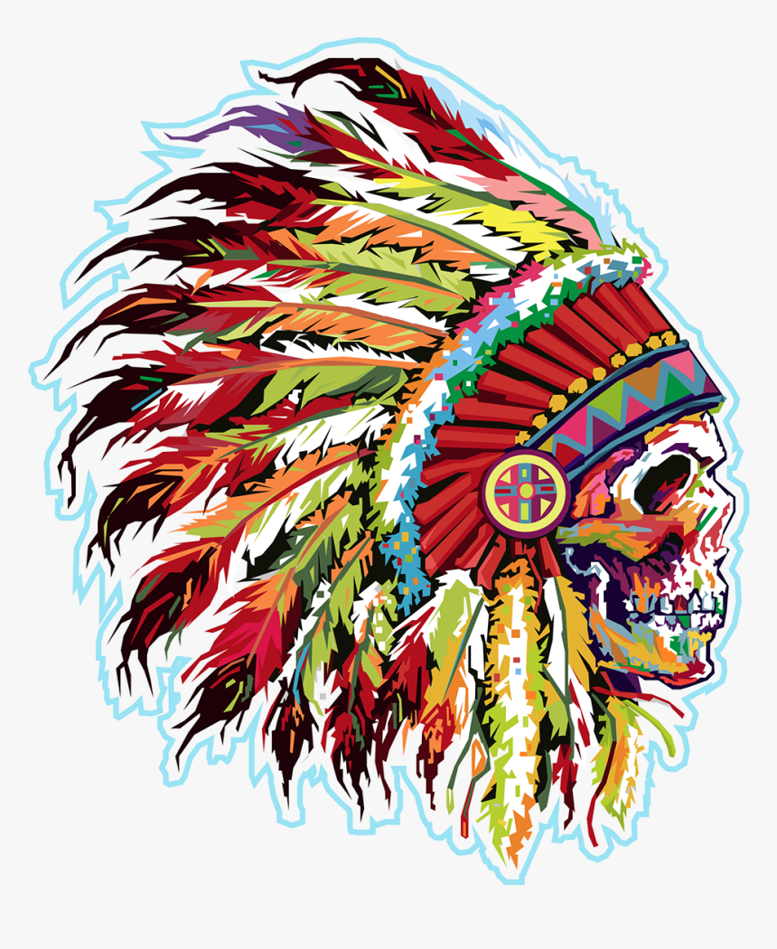 Native American Wpap Art - Native American Art Headdress, HD Png Download, Free Download