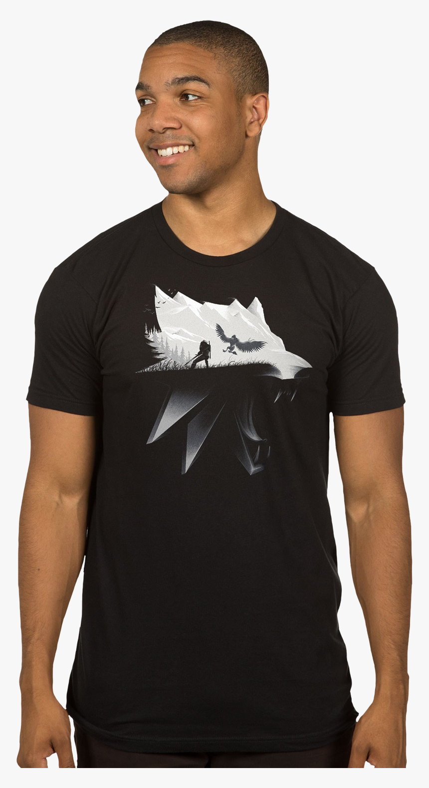 Witcher 3 Wolf Silhouette Tee, HD Png Download, Free Download