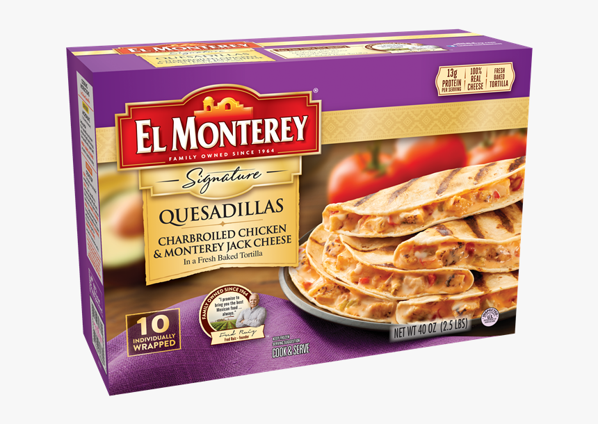 10ct Signature Charbroiled Chicken & Monterey Jack - El Monterey Quesadillas, HD Png Download, Free Download