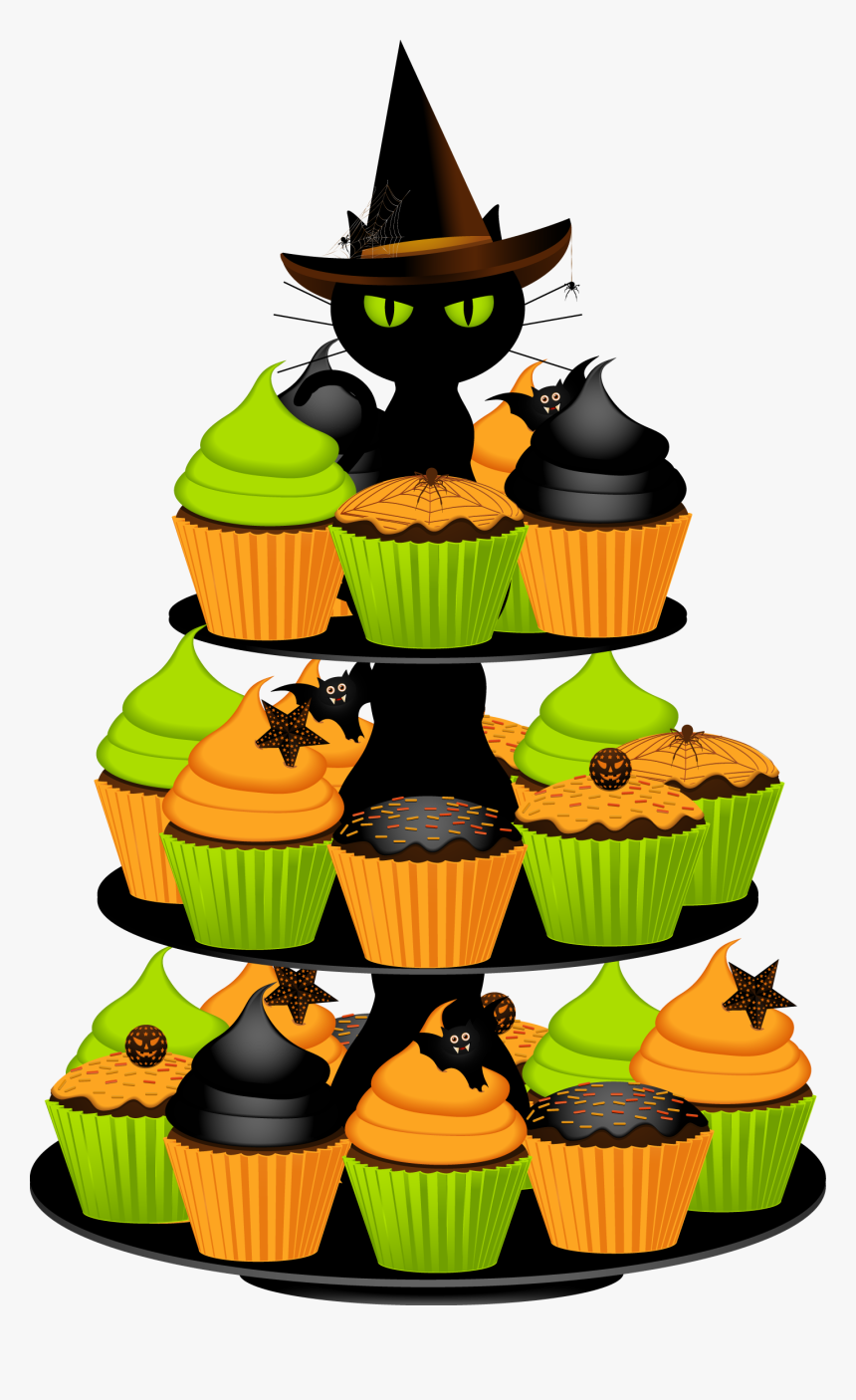 Halloween Cupcake Clipart - Halloween Birthday Cake Clip Art, HD Png Download, Free Download