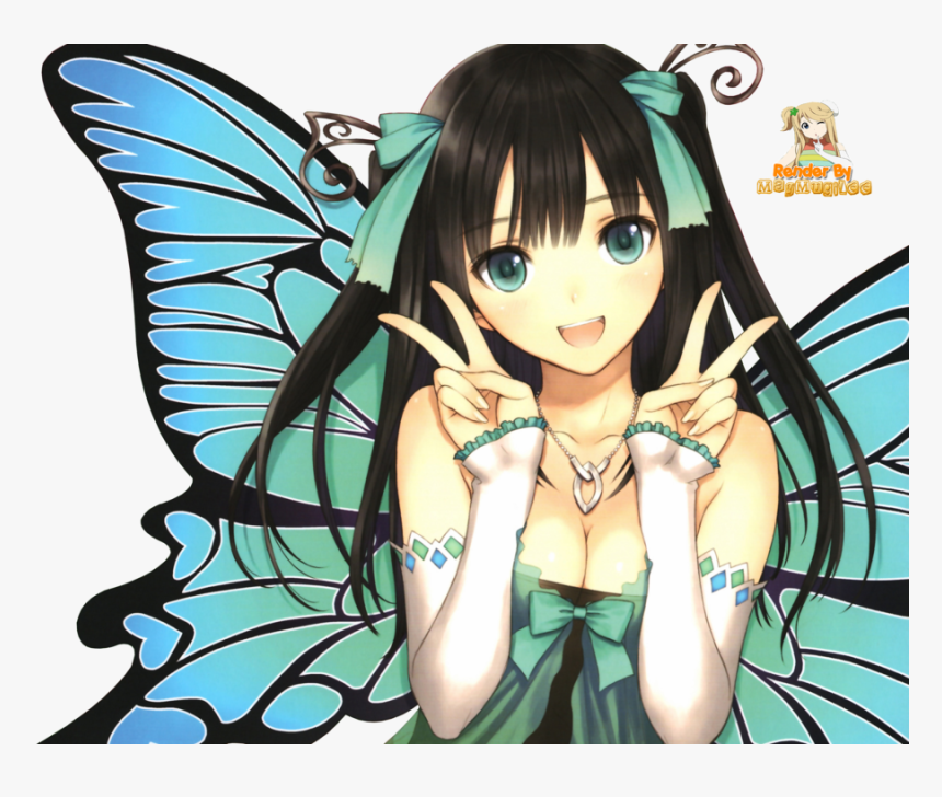 Anime Angel - Cute Butterfly Anime Girl, HD Png Download, Free Download