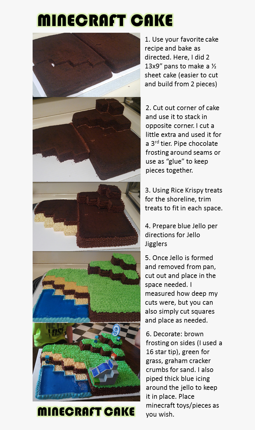 Minecraft Birthday Cake, Minecraft Cupcakes, Easy Minecraft - Easy Minecraft Cake, HD Png Download, Free Download