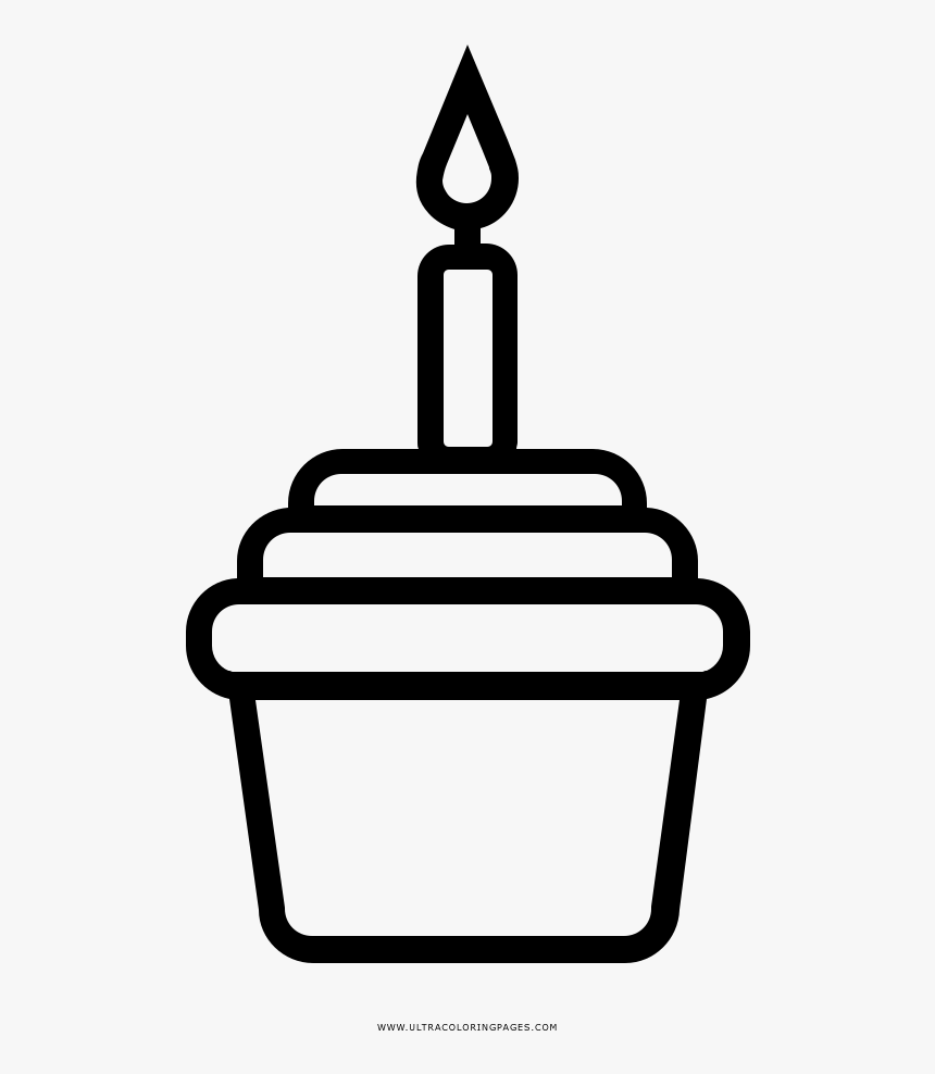 Birthday Cupcake Coloring Page - Cup With Straw Drawing Transparent Background, HD Png Download, Free Download