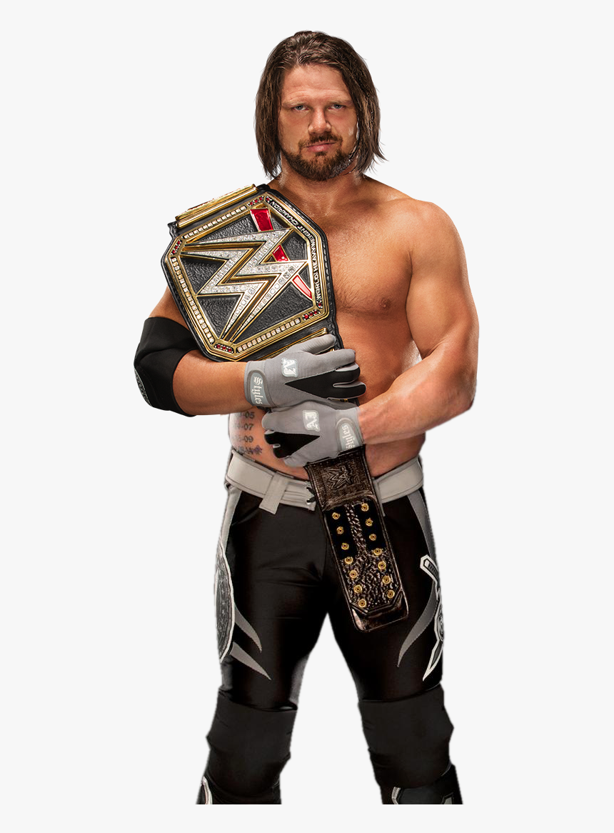 Transparent Wwe Sting Png - Aj Styles With Wwe World Heavy Weight Championship, Png Download, Free Download