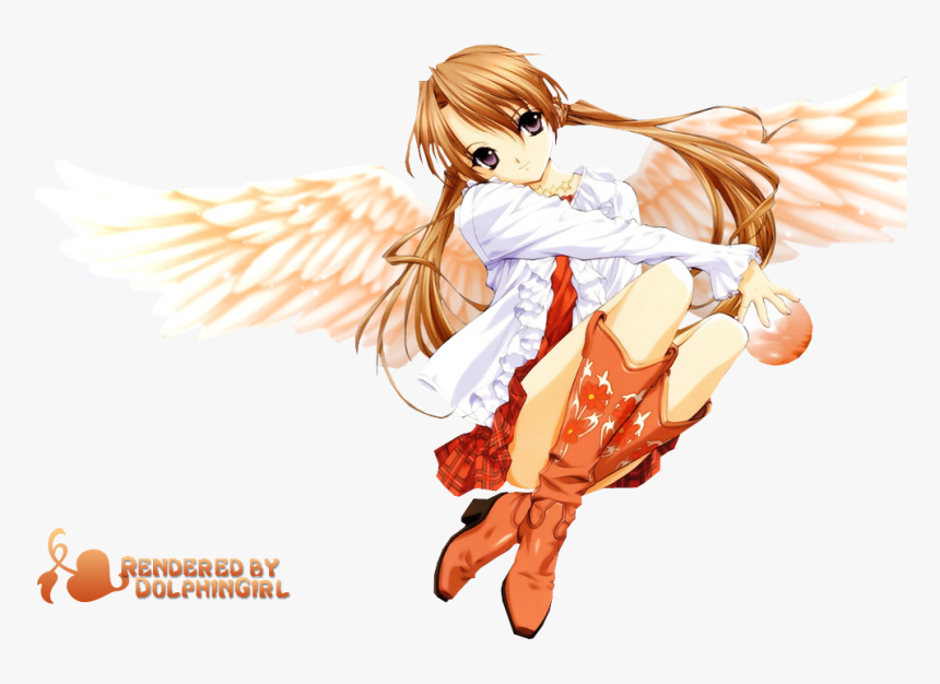 Brown Hair Angel Anime Girl, HD Png Download, Free Download