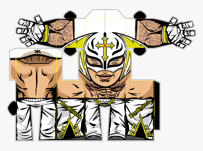 Wwe Belt Drawing - Rey Mysterio Papercraft, HD Png Download, Free Download