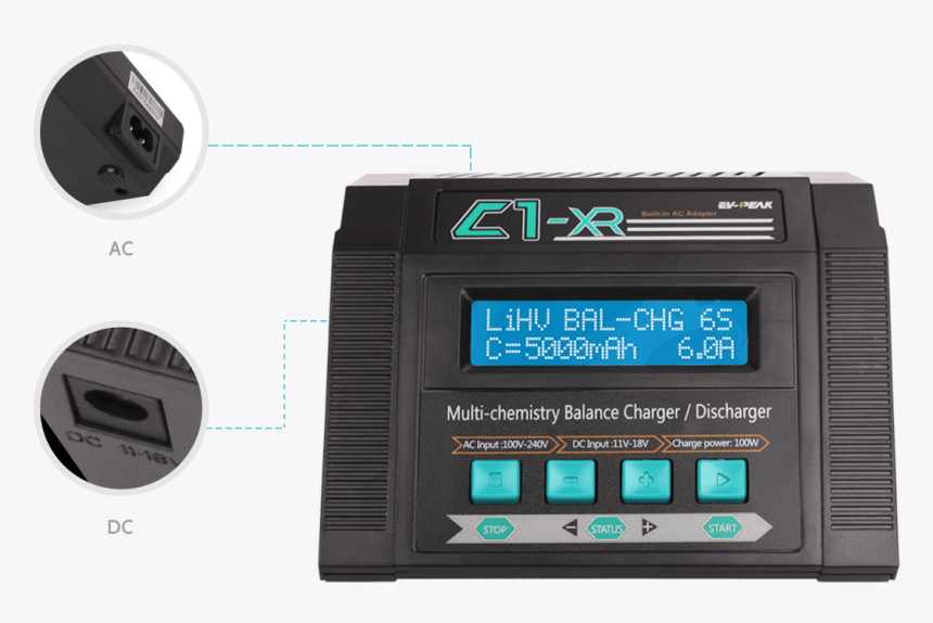 Ev Peak C1-xr Acdc Lipo Charger Ac Dc - Electronic Component, HD Png Download, Free Download