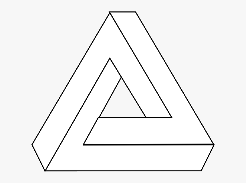 Optical Illusion, Triangle, Puzzle, Shape, Geometric - Triangle, HD Png Download, Free Download