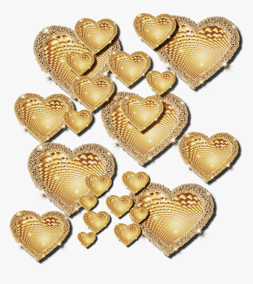 Png Clip Art Heart Effect - Gold Heart Images Transparent, Png Download, Free Download