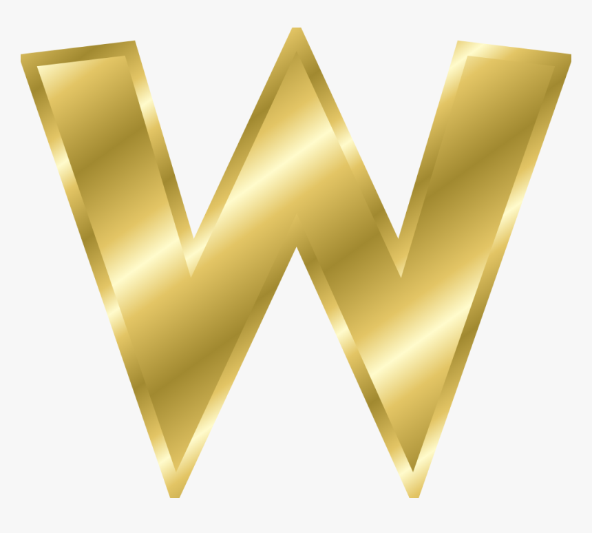 Effect Letters Alphabet Gold - Letter W Gold Png, Transparent Png, Free Download