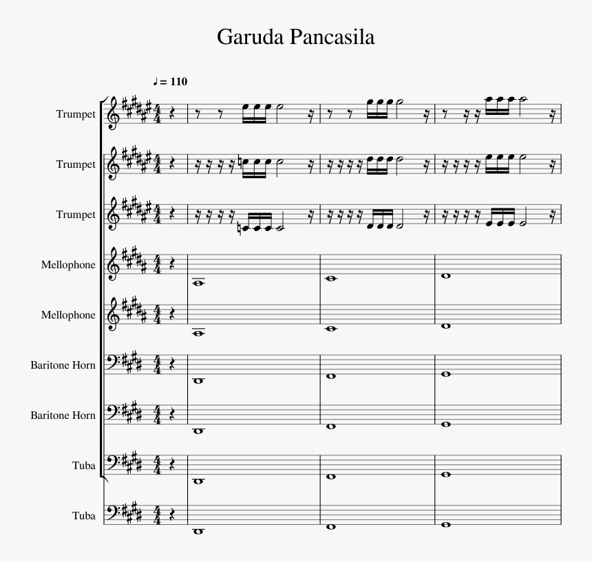 Transparent Garuda Pancasila Png - One Day More Trumpet Music, Png Download, Free Download