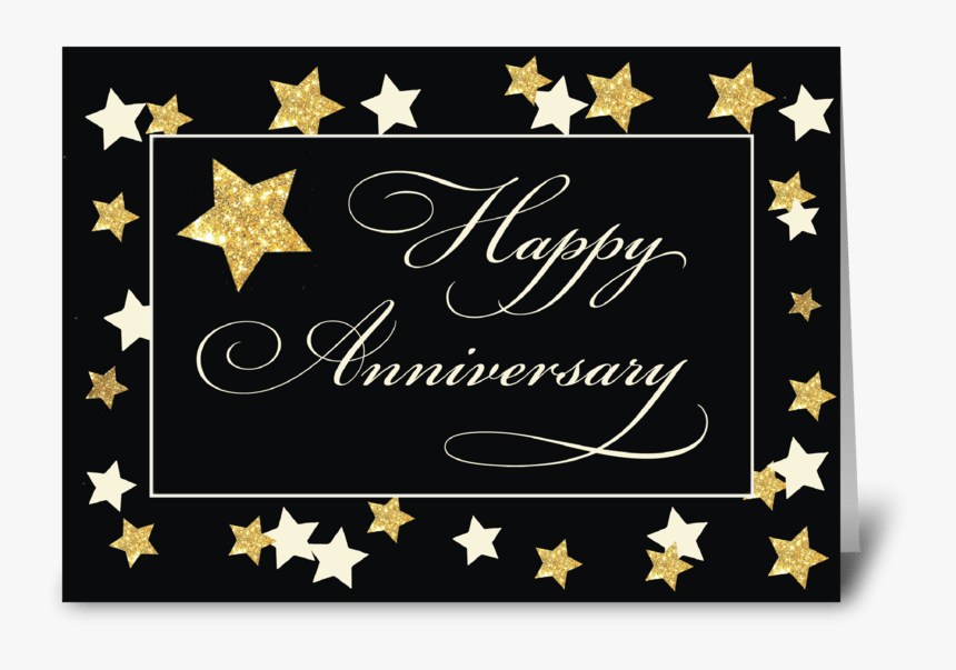 Employee Anniversary Black Gold Effect Greeting Card - Employee Work Anniversary Gift, HD Png Download, Free Download