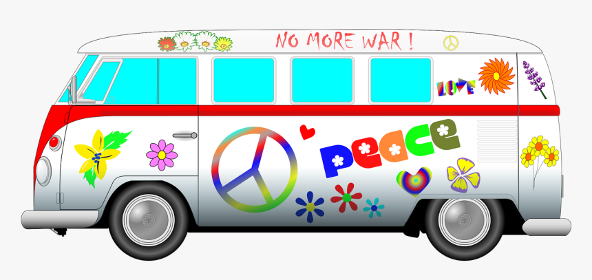 Vans Clipart Hippie - Hippie Vw Van Vector, HD Png Download, Free Download