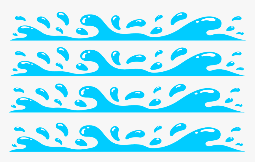 Water, Splashing, Abstract, Isolated, Rows, Blue - Vector Water Splash Png, Transparent Png, Free Download
