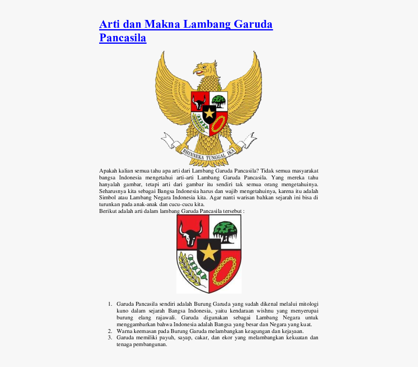 Arti Lambang Garuda Pancasila, HD Png Download, Free Download