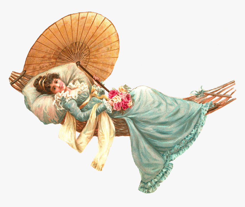 Lady Hammock Victorian Vintage - Vintage Victorian Woman Png, Transparent Png, Free Download