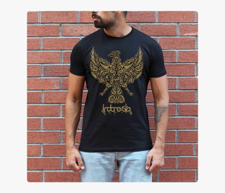 Kaos Garuda Pancasila Nkri Indonesia Rock Moge Harley - Siyah Basic Tişört Erkek, HD Png Download, Free Download