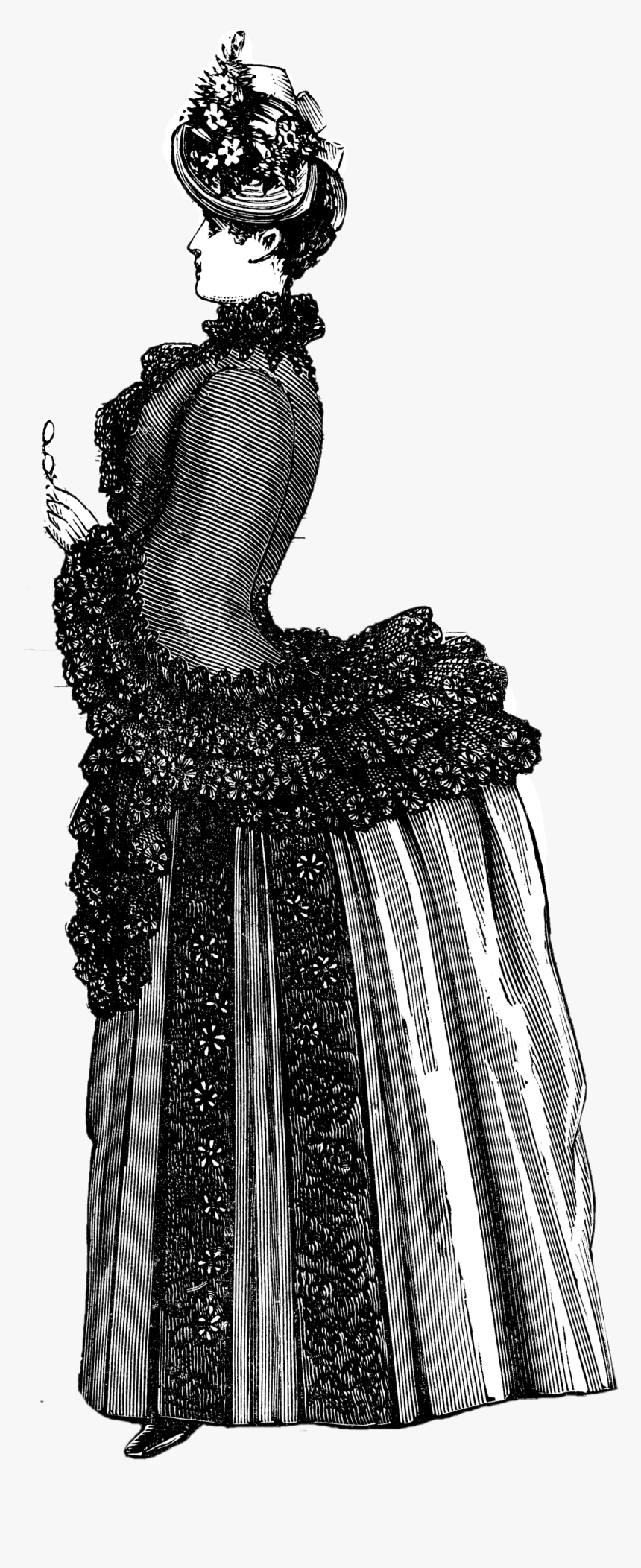 Vintage Victorian Lady Dress - Victorian Lady In Dress Png, Transparent Png, Free Download