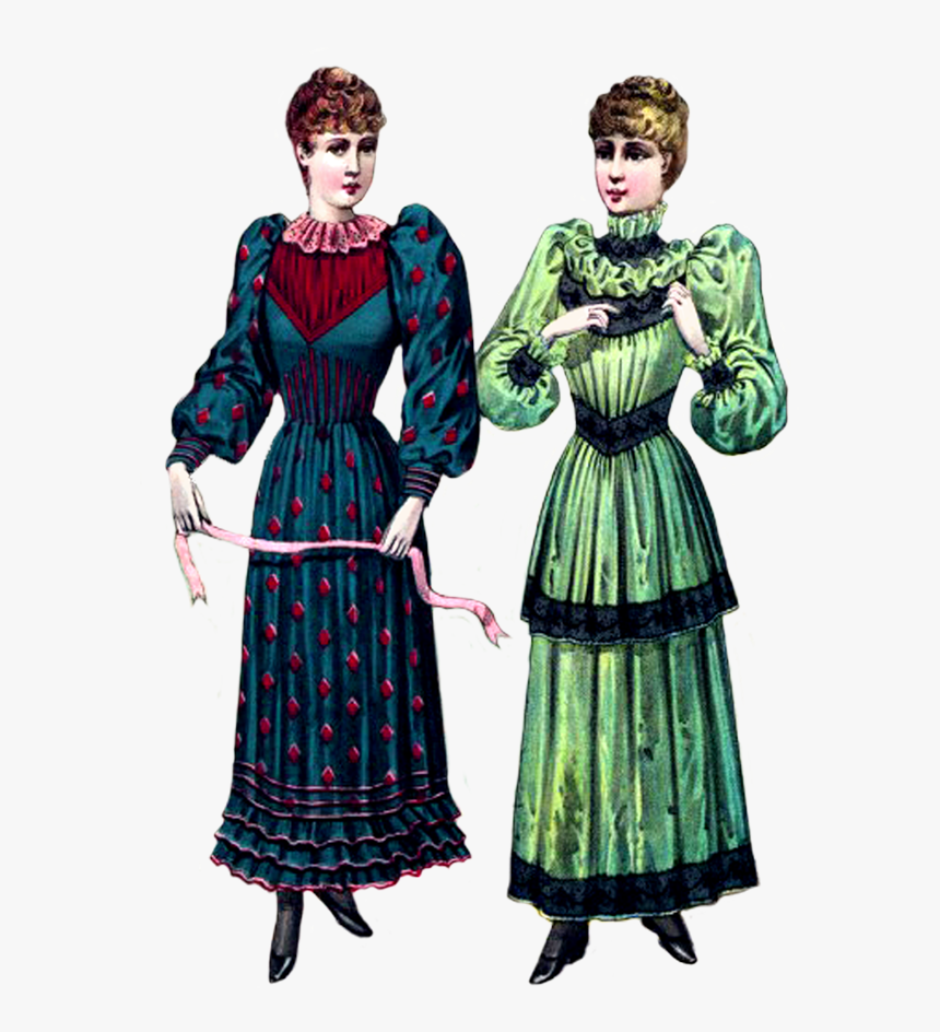 Victorian Clip Art Two Ladies - Victorian Christmas Woman Png Transparent, Png Download, Free Download