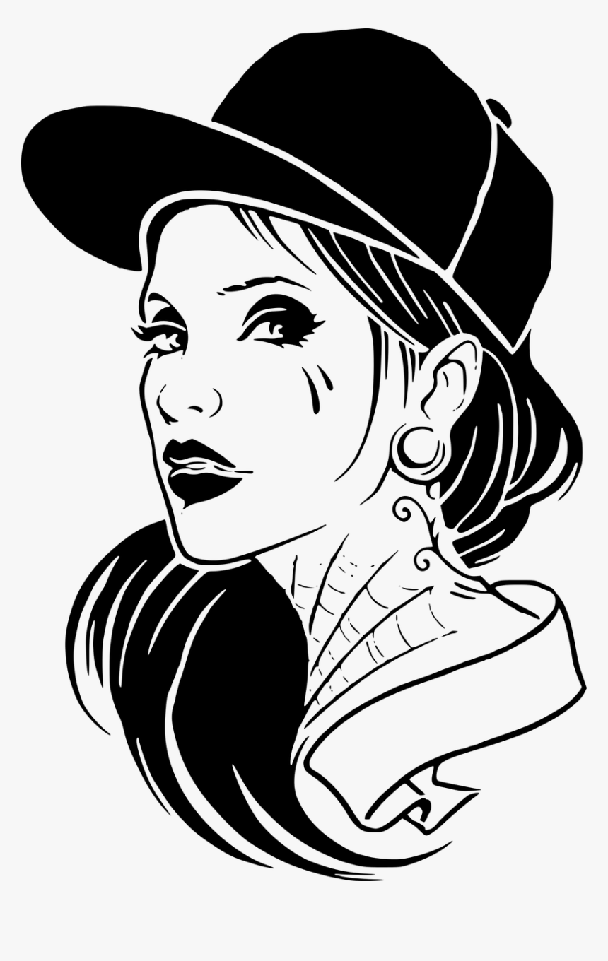 Girl Stencil Drawing, HD Png Download, Free Download