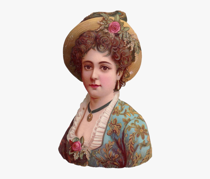 Vintage, Lady, Girl, Isolated, Victorian, Hat, Face - Paper, HD Png Download, Free Download