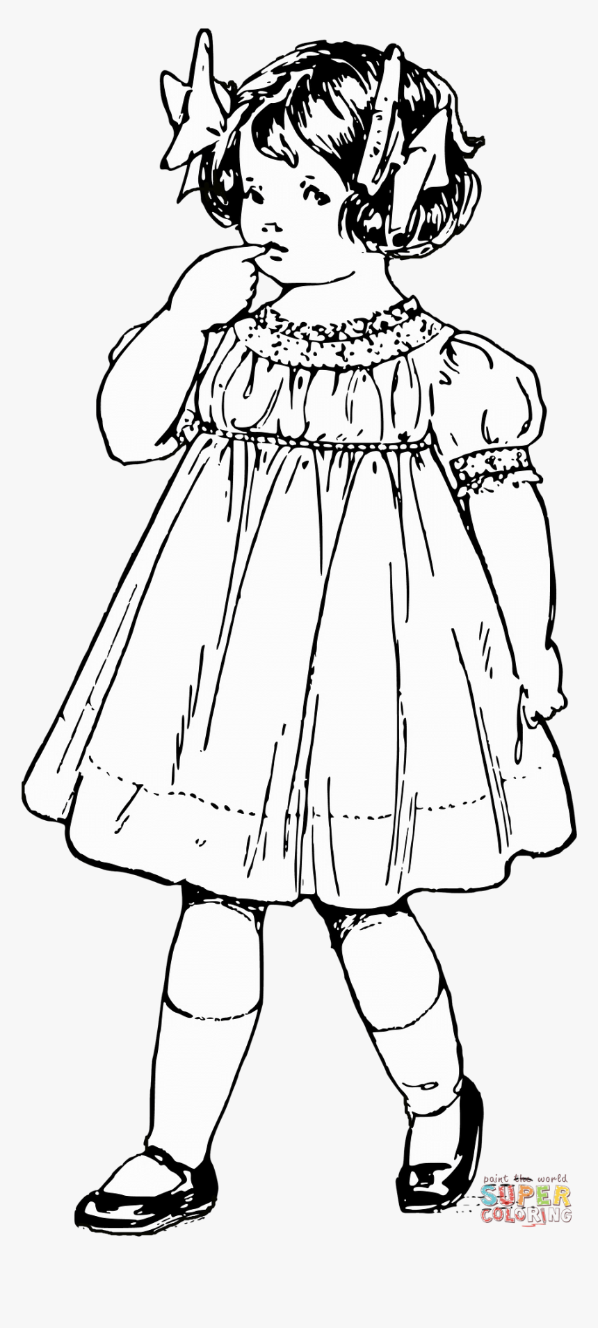 Victorian Girl Colouring Pages, HD Png Download, Free Download