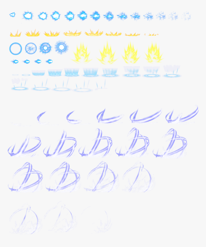 Lightning Bolt Outline Stock - Dbz Effects Sprite Sheet, HD Png Download, Free Download