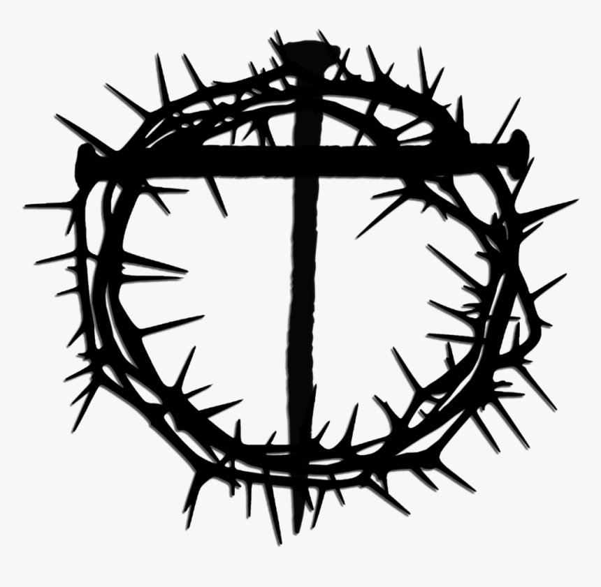 And Prickles Of English Crown Thorns, Bible Clipart - Cross With Thorn Crown Drawing, HD Png Download, Free Download