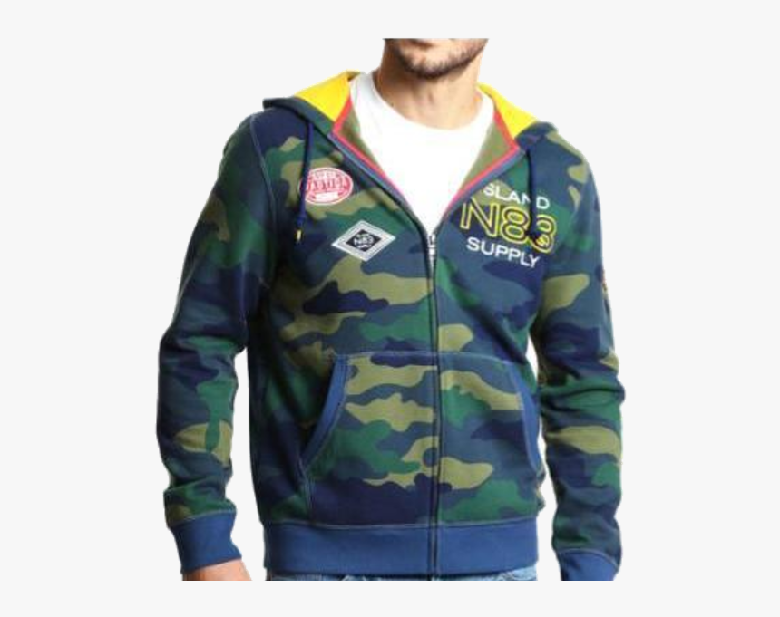 Nautica L/s Camo Fleece Hoodie - Zipper, HD Png Download, Free Download