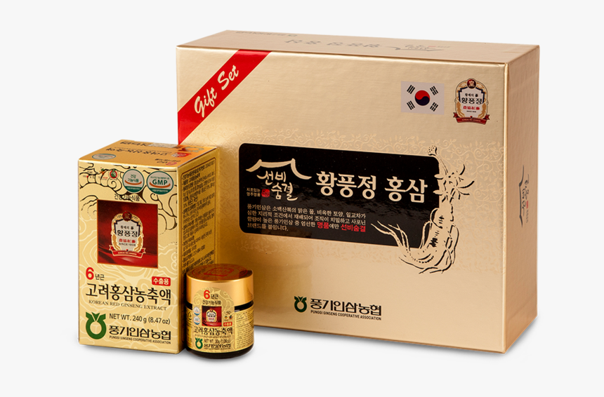 Korean Red Ginseng Extract Gift Set - Box, HD Png Download, Free Download