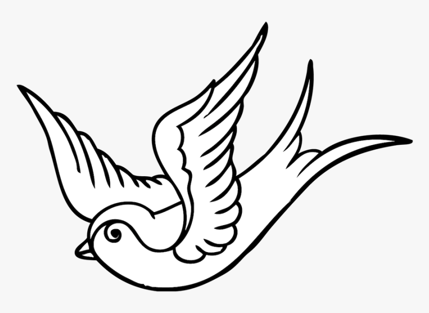 Swallow Tattoo Colombe Drawing Coloring Book - Swallow Tattoo Png, Transparent Png, Free Download