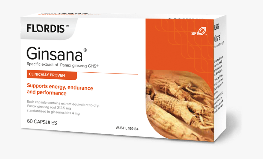 Ginsana - Flordis Ginsana 60 Capsules, HD Png Download, Free Download