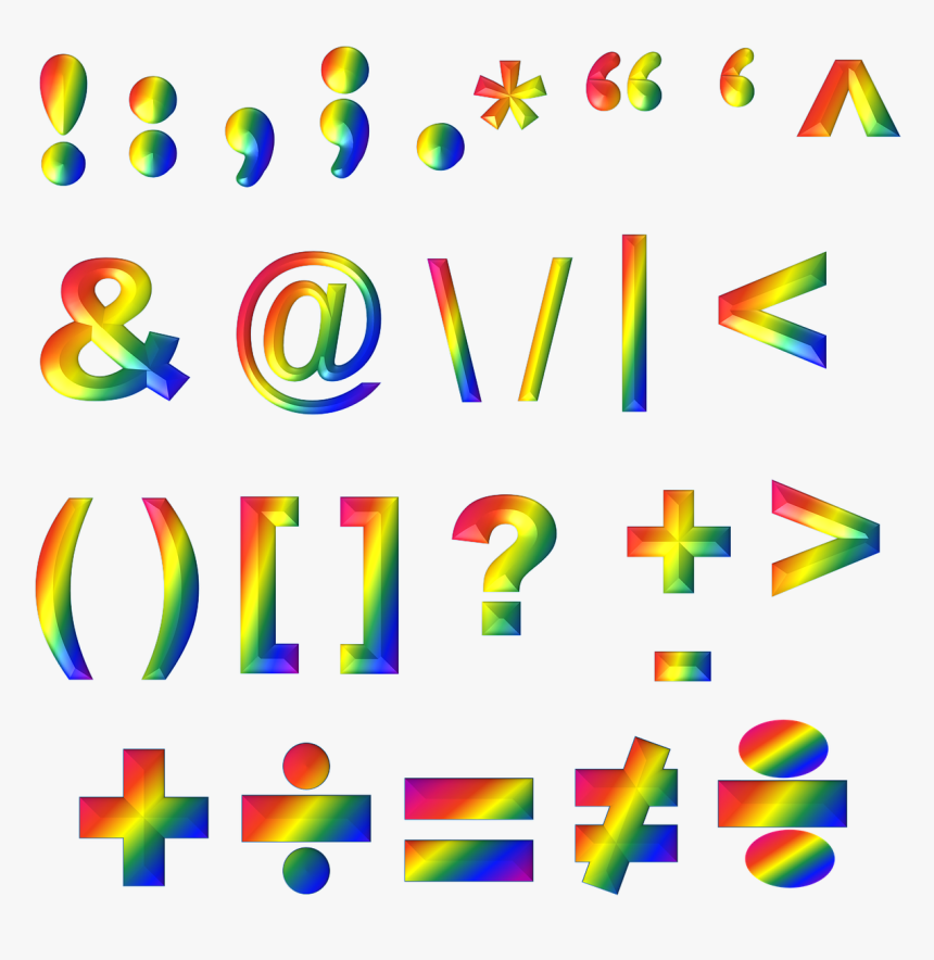 Rainbow Punctuation, HD Png Download, Free Download