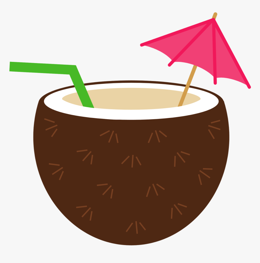 Tropical Drink Clipart - Coconut With Straw Clipart, HD Png Download, Free Download