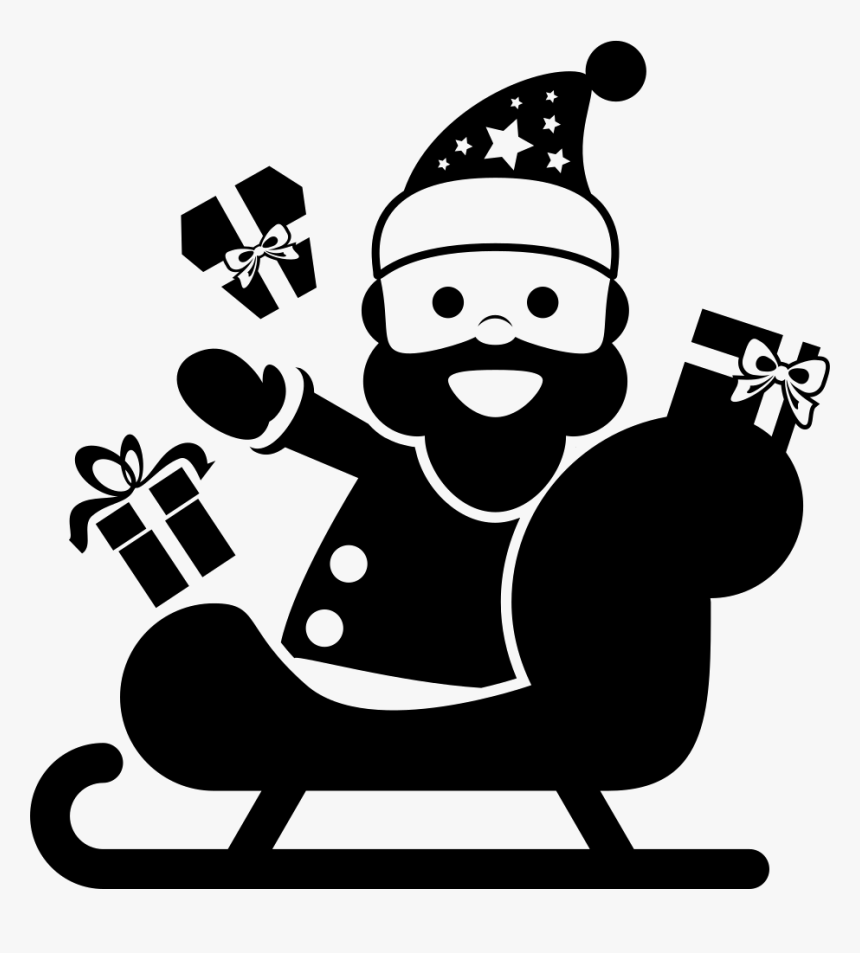 Santa Claus On His Sled - Papa Noel Vector Png, Transparent Png, Free Download