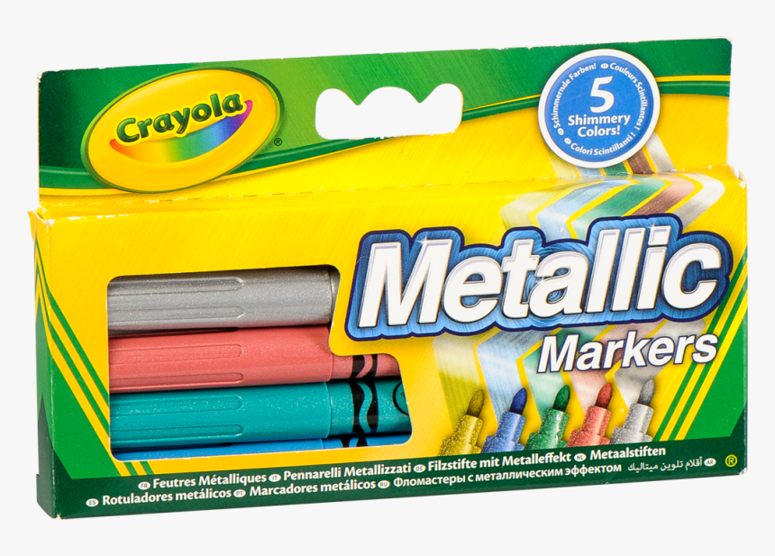 Crayola Glitter Markers, , Large - Crayola Metallic Markers, HD Png Download, Free Download