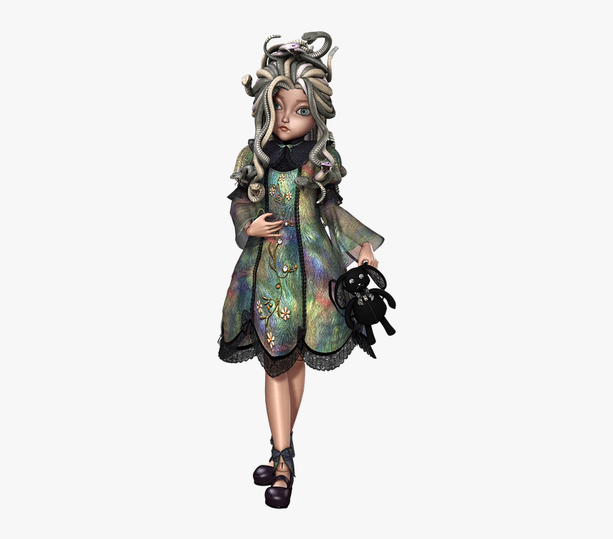 Doll, Girl, Snake, Toy, Pose, 3d, Png - Doll, Transparent Png, Free Download