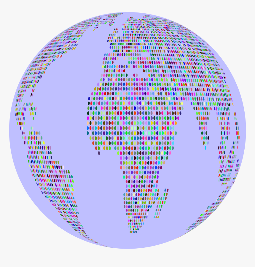 Prismatic World Map Dots 3 Globe Clip Arts - Circle, HD Png Download, Free Download