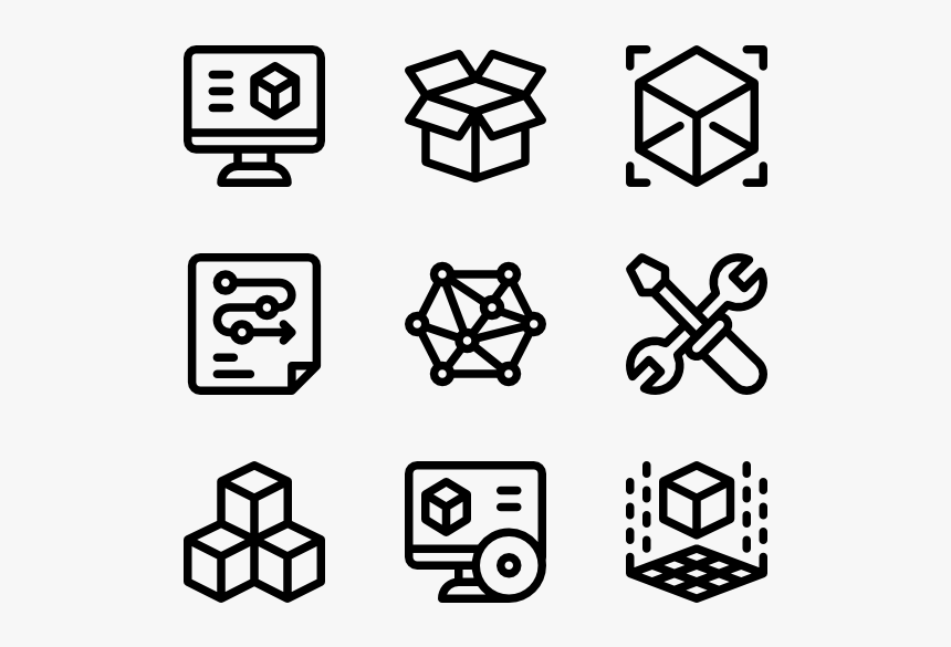 3d Printing - White Icons Png, Transparent Png, Free Download
